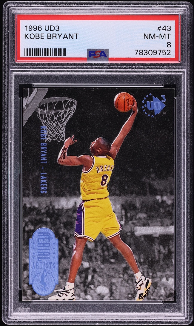 1996 UD3 Basketball Kobe Bryant ROOKIE #43 PSA 8 NM-MT