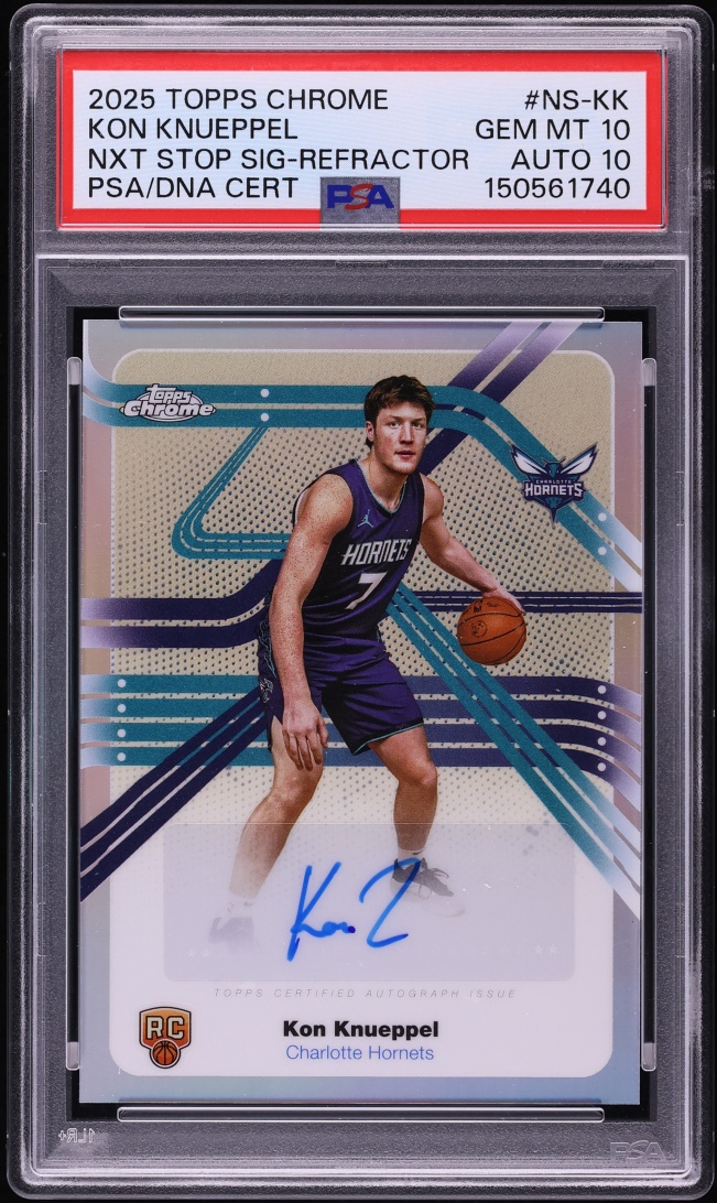 2025 Topps Chrome Next Stop Refractor Kon Knueppel ROOKIE AUTO DNA 10 #NS-KK PSA 10 GEM MINT