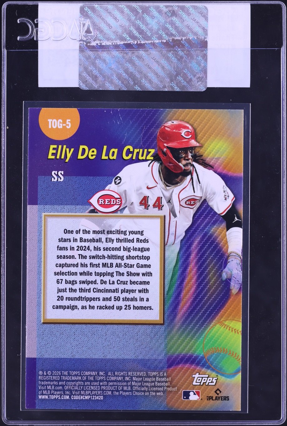 2026 Topps Titans Of The Game Elly De La Cruz #TOG-5 CGC AUTH