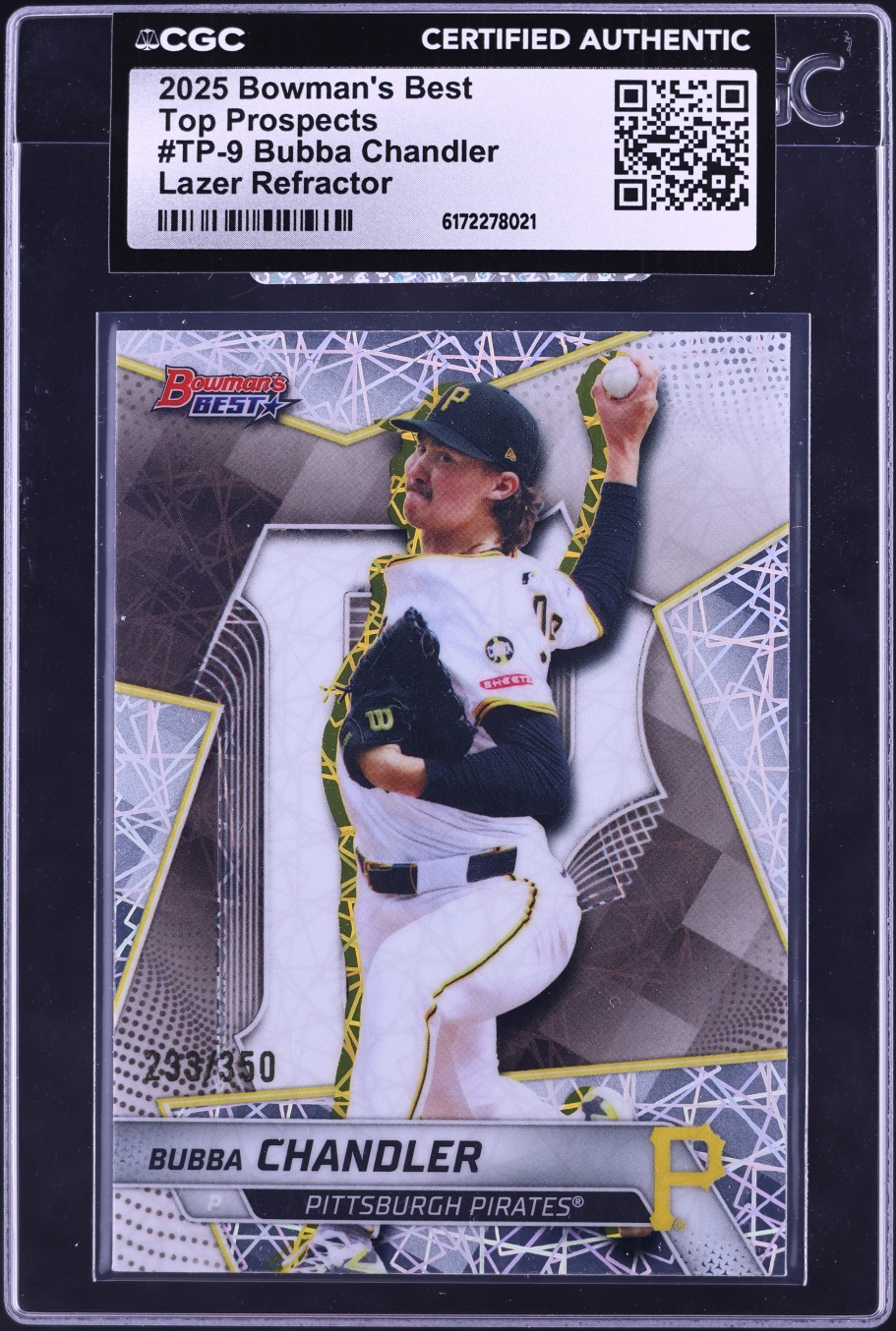 2025 Bowman's Best Top Lazer Refractor Bubba Chandler PROSPECT /350 #TP-9 CGC AUTH