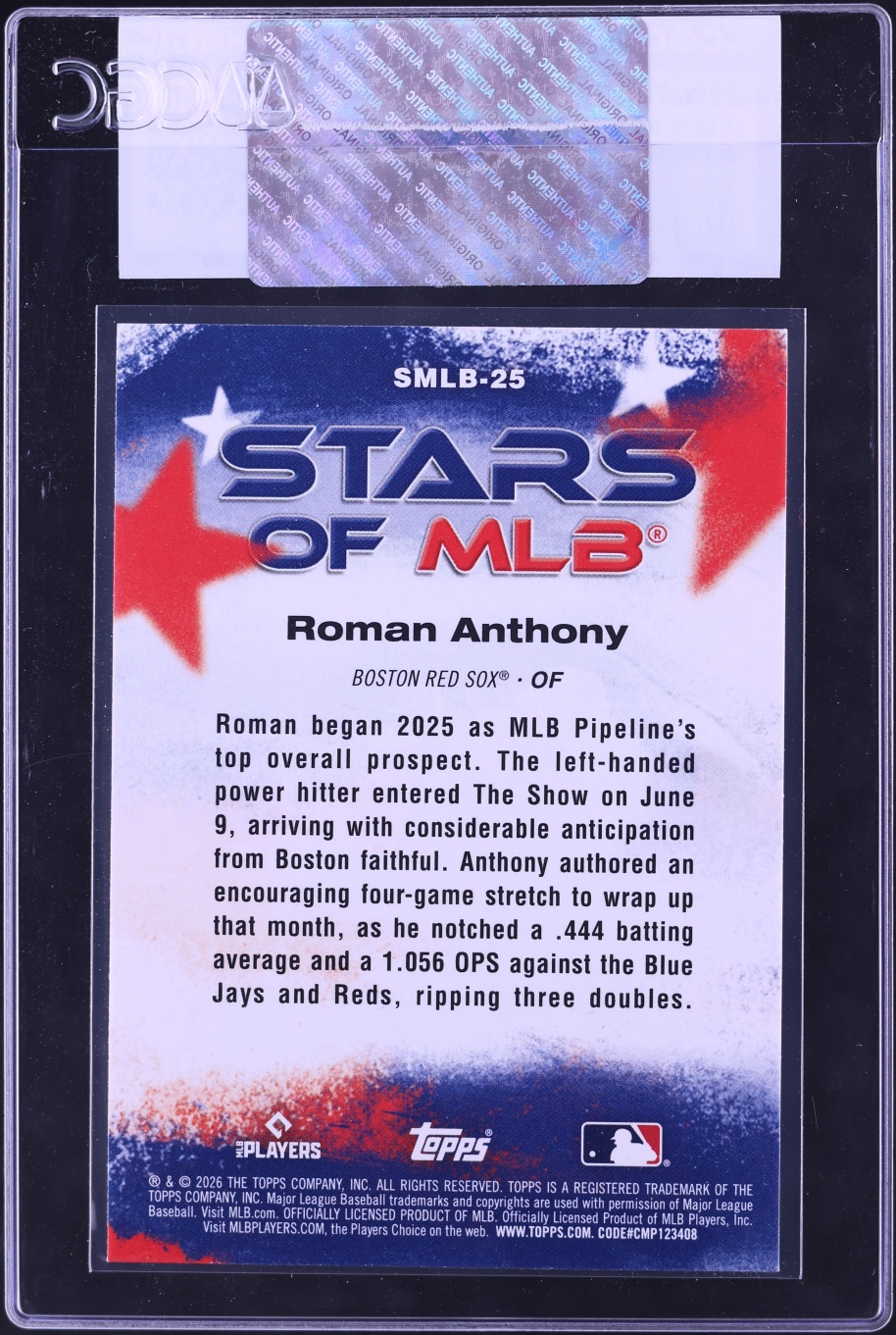 2026 Topps Stars Of MLB Roman Anthony ROOKIE #SMLB-25 CGC AUTH