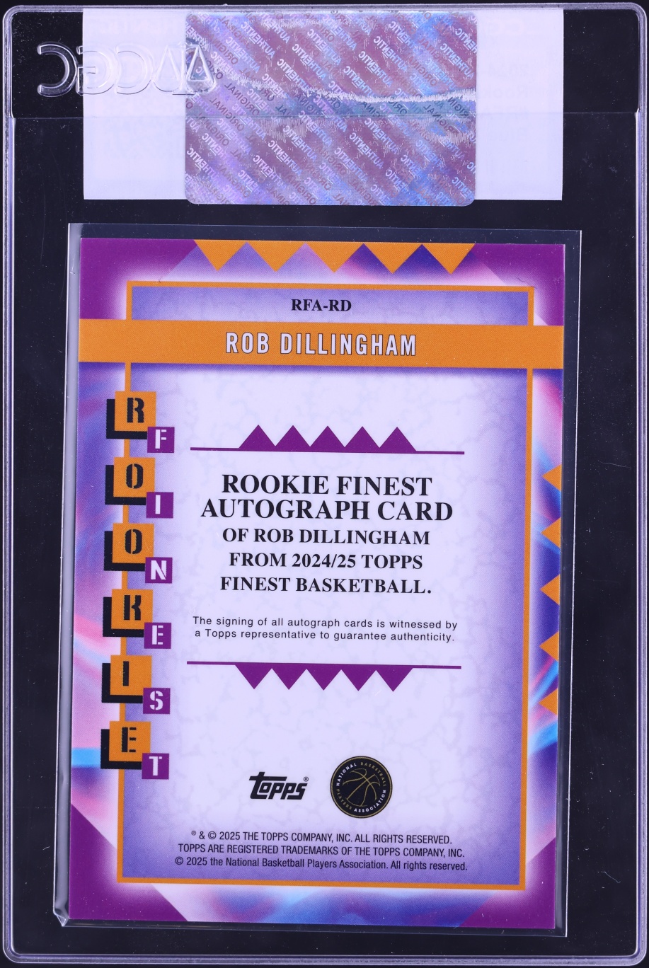 2024 Finest Blue Xfractor Rob Dillingham ROOKIE AUTO /99 #RFA-RD CGC AUTH