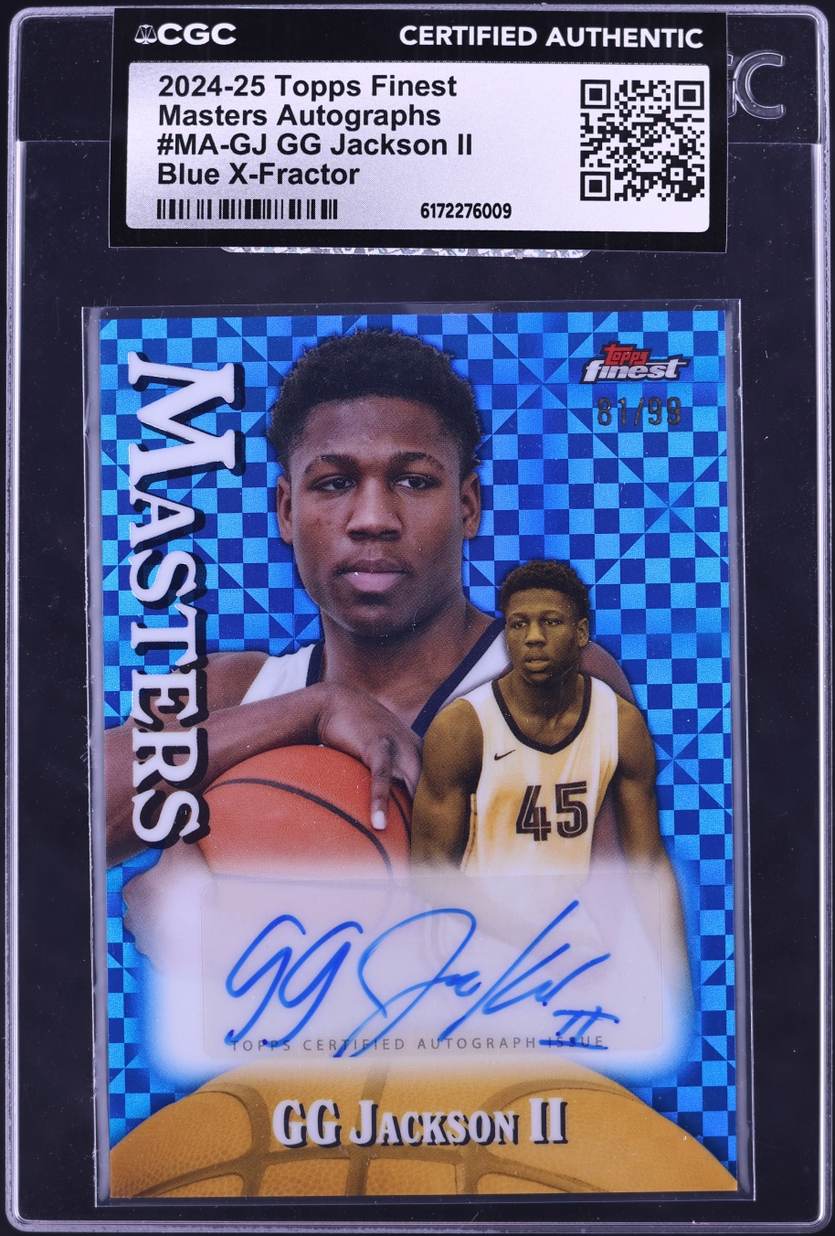 2024 Finest Masters Blue Xfractor GG Jackson II AUTO /99 #MA-GJ CGC AUTH