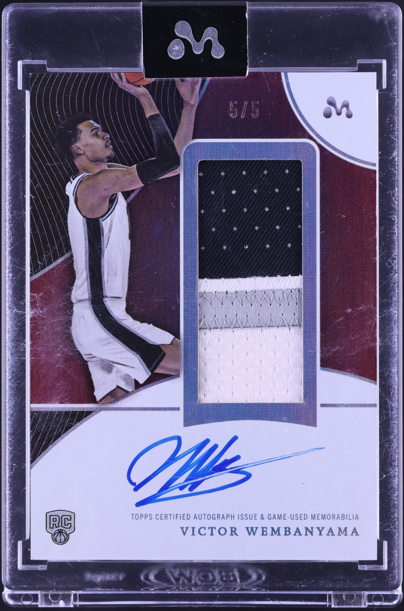 2023 Topps Mercury Red Refractor Victor Wembanyama ROOKIE PATCH AUTO 5/5 #WAR-3G