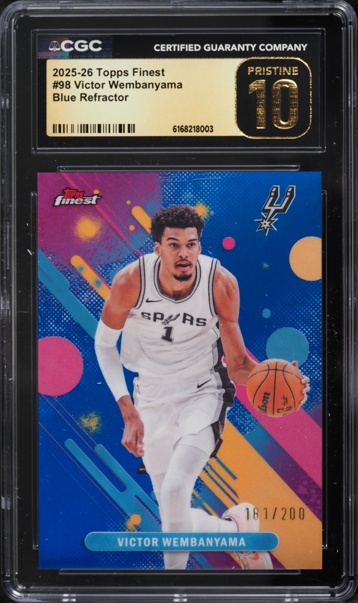 2025 Finest Blue Refractor Victor Wembanyama /200 #98 CGC 10 PRISTINE
