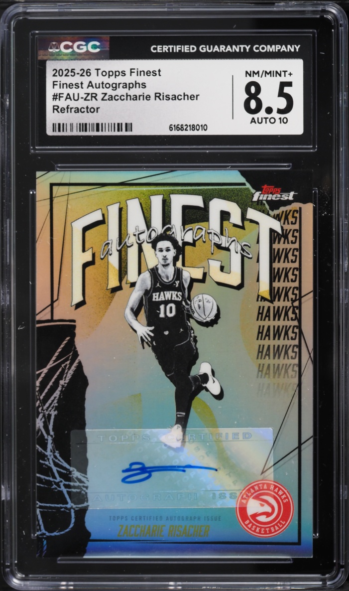 2025 Finest Refractor Zaccharie Risacher AUTO #FAU-ZR CGC 8.5 NM-MT+