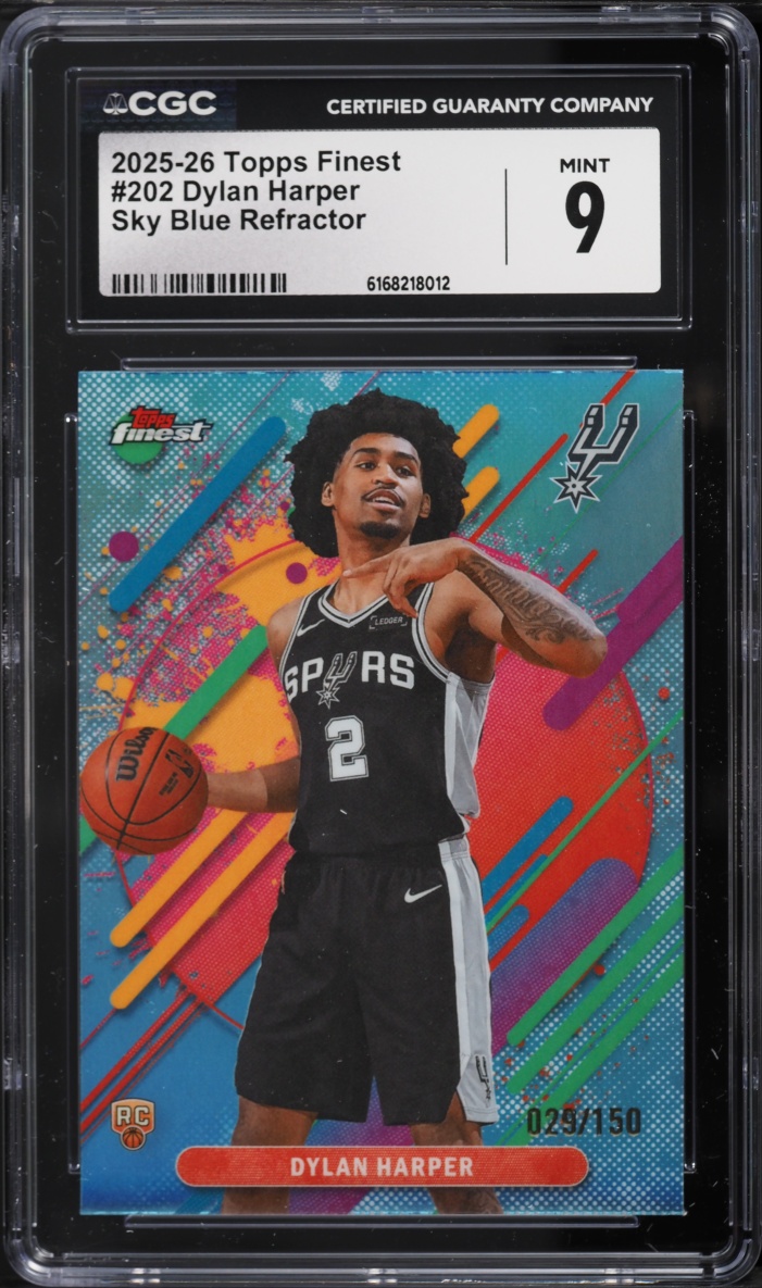 2025 Finest Sky Blue Refractor Dylan Harper ROOKIE /150 #202 CGC 9 MINT