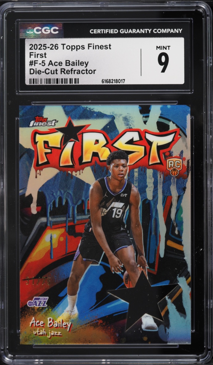 2025 Finest First Refractor Die-Cut Ace Bailey ROOKIE /75 #F-5 CGC 9 MINT