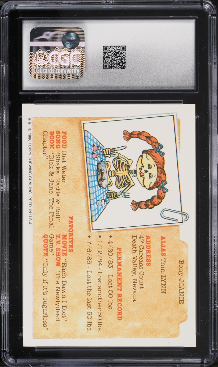 1986 Topps Garbage Pail Kids Series 5 Ben Bolt #191a CGC 10 GEM MINT