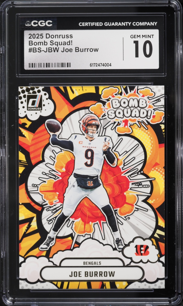 2025 Donruss Bomb Squad! Joe Burrow #BS-JBW CGC 10 GEM MINT