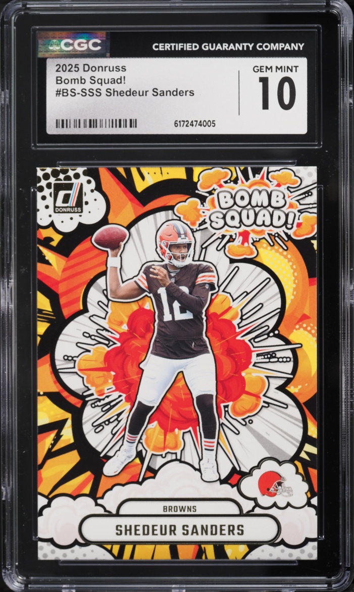 2025 Donruss Bomb Squad! Shedeur Sanders ROOKIE #BS-SSS CGC 10 GEM MINT