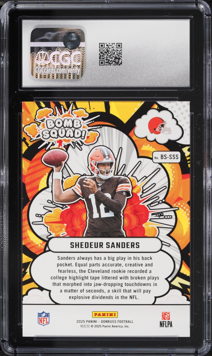 2025 Donruss Bomb Squad! Shedeur Sanders ROOKIE #BS-SSS CGC 10 GEM MINT