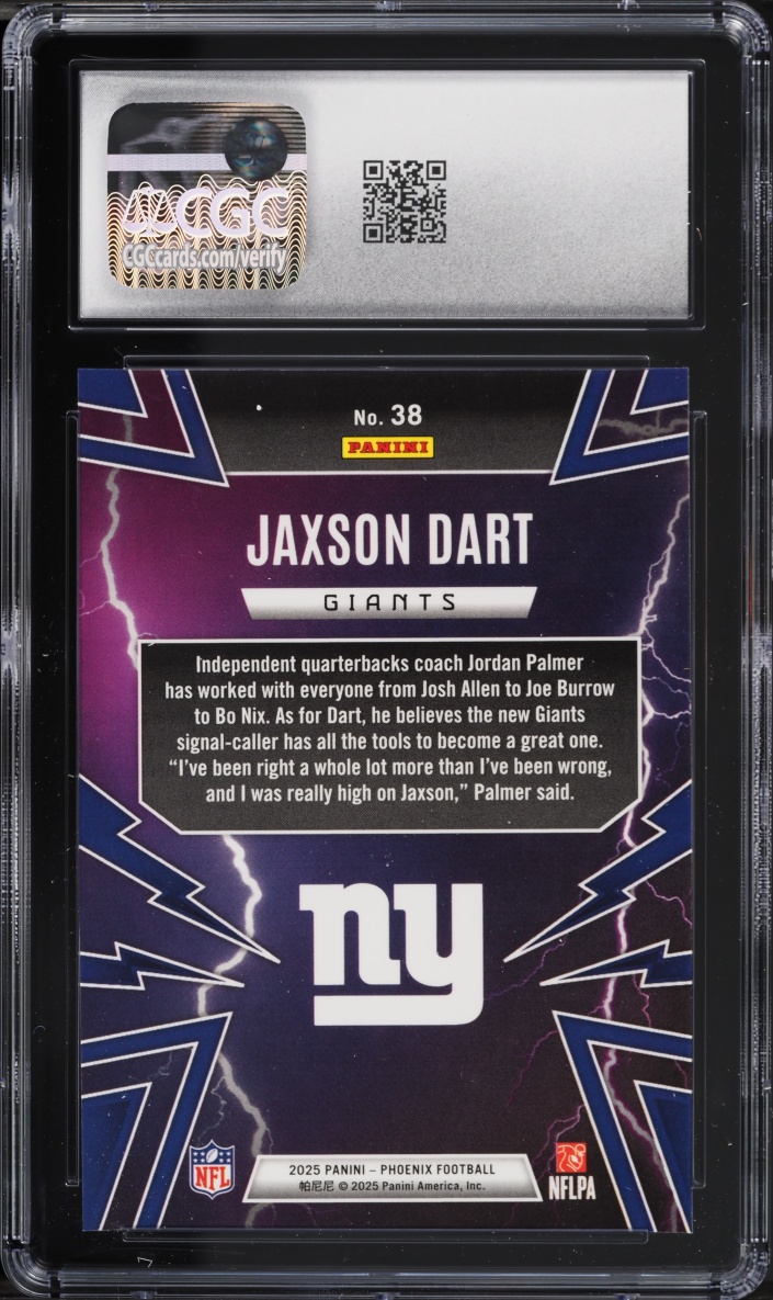 2025 Panini Phoenix Thunderbirds Jaxson Dart ROOKIE #38 CGC 9 MINT
