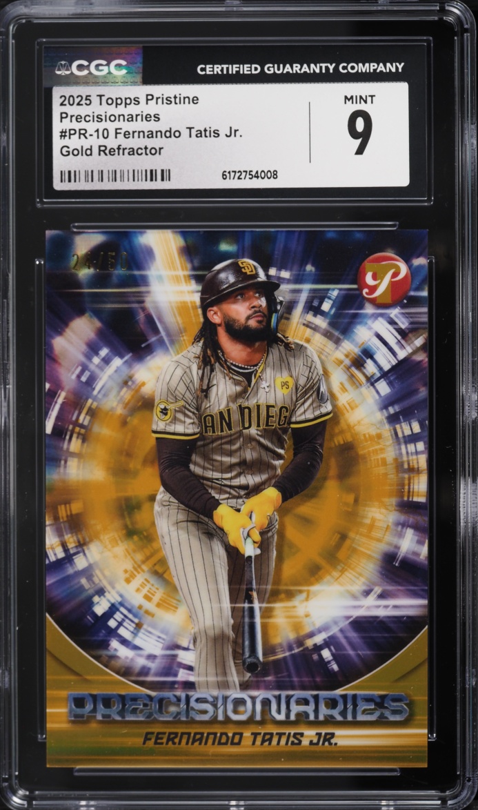 2025 Topps Pristine Precisionaries Gold Refractor Fernando Tatis Jr. /50 #PR-10 CGC 9 MINT