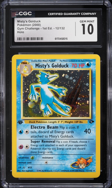 2000 Pokemon Gym Challenge 1st Edition Holo Misty's Golduck #12 CGC 10 GEM MINT