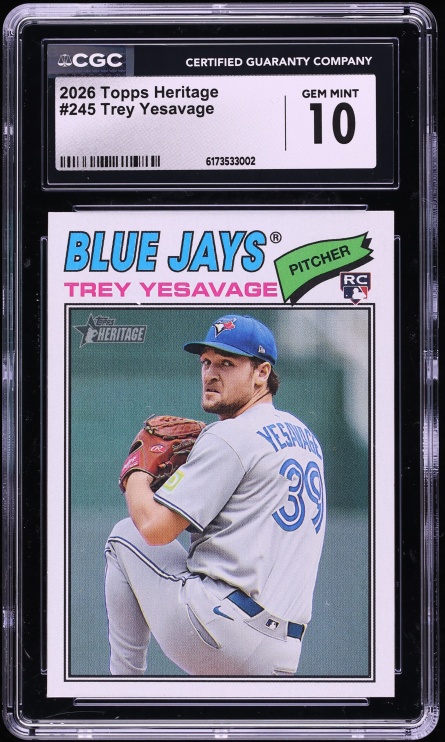 2026 Topps Heritage Trey Yesavage ROOKIE #245 CGC 10 GEM MINT