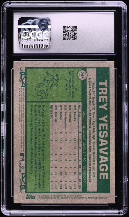 2026 Topps Heritage Trey Yesavage ROOKIE #245 CGC 10 GEM MINT