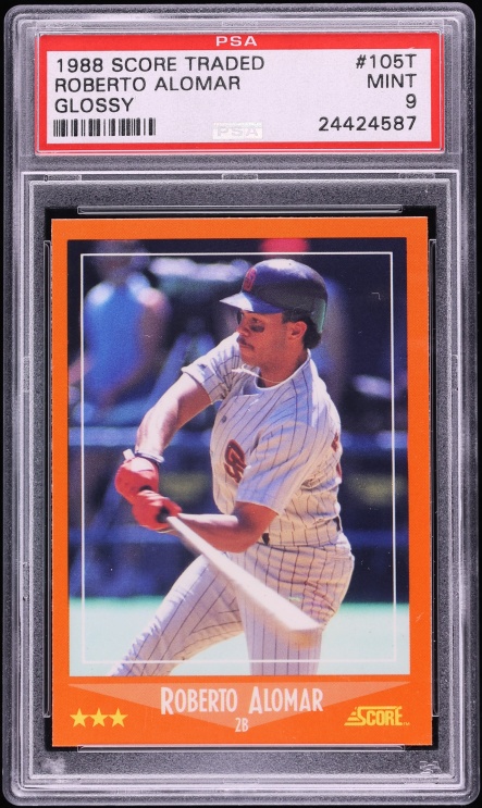 1988 Score Traded Glossy Roberto Alomar ROOKIE #105T PSA 9 MINT