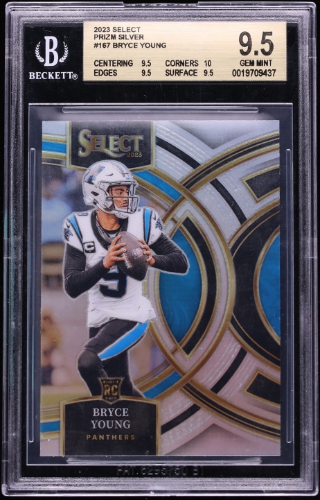 2023 Select Premier Prizm Silver Bryce Young ROOKIE #167 BGS 9.5 GEM MINT