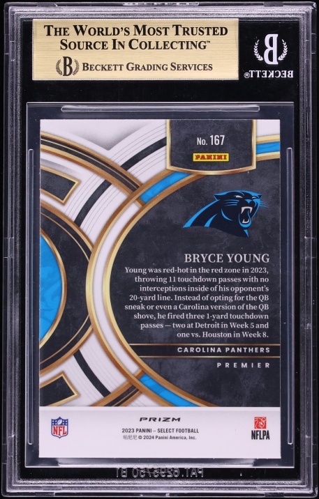 2023 Select Premier Prizm Silver Bryce Young ROOKIE #167 BGS 9.5 GEM MINT