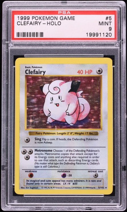 1995 clefairy pokemon card value 5/102 Basic Form 1995 Holo Clefairy Pokemon Card