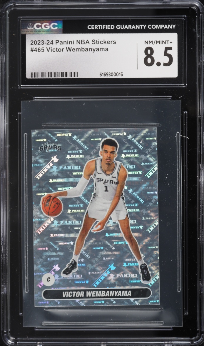 2023 Panini NBA Stickers Victor Wembanyama ROOKIE #465 CGC 8.5 NM-MT+