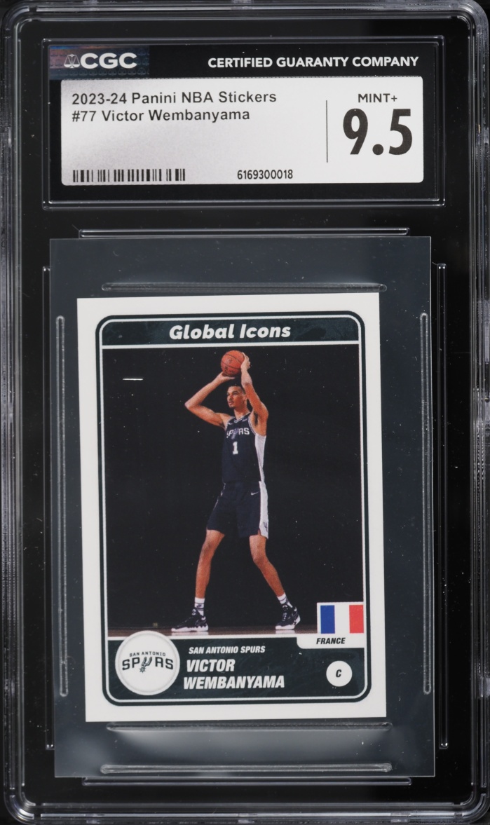 2023 Panini NBA Stickers Victor Wembanyama ROOKIE #77 CGC 9.5 MINT+
