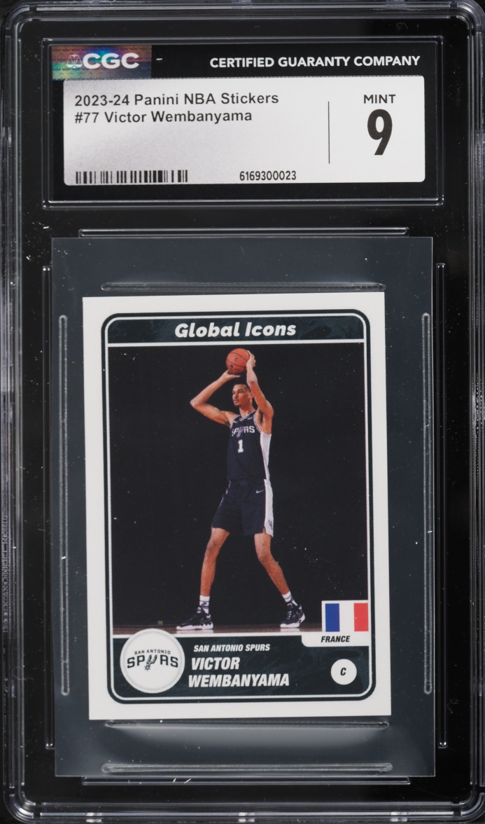 2023 Panini NBA Stickers Victor Wembanyama ROOKIE #77 CGC 9 MINT