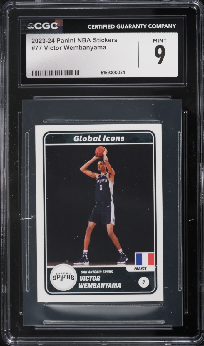 2023 Panini NBA Stickers Victor Wembanyama ROOKIE #77 CGC 9 MINT