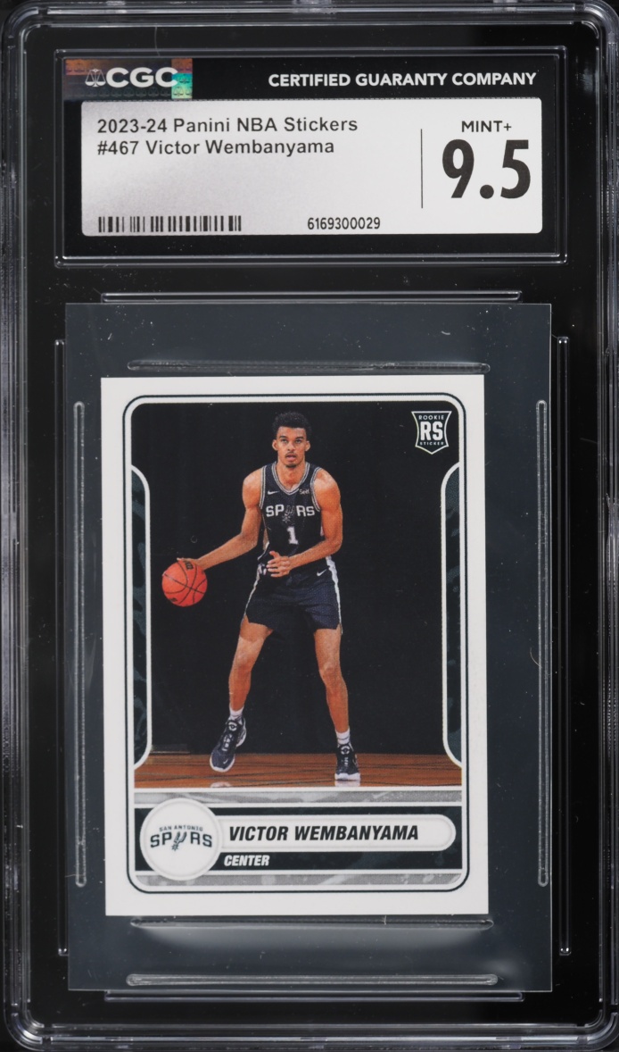 2023 Panini NBA Stickers Victor Wembanyama ROOKIE #467 CGC 9.5 MINT+
