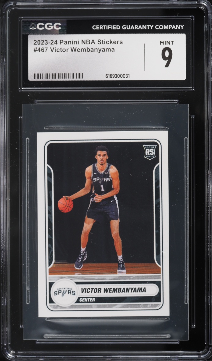 2023 Panini NBA Stickers Victor Wembanyama ROOKIE #467 CGC 9 MINT