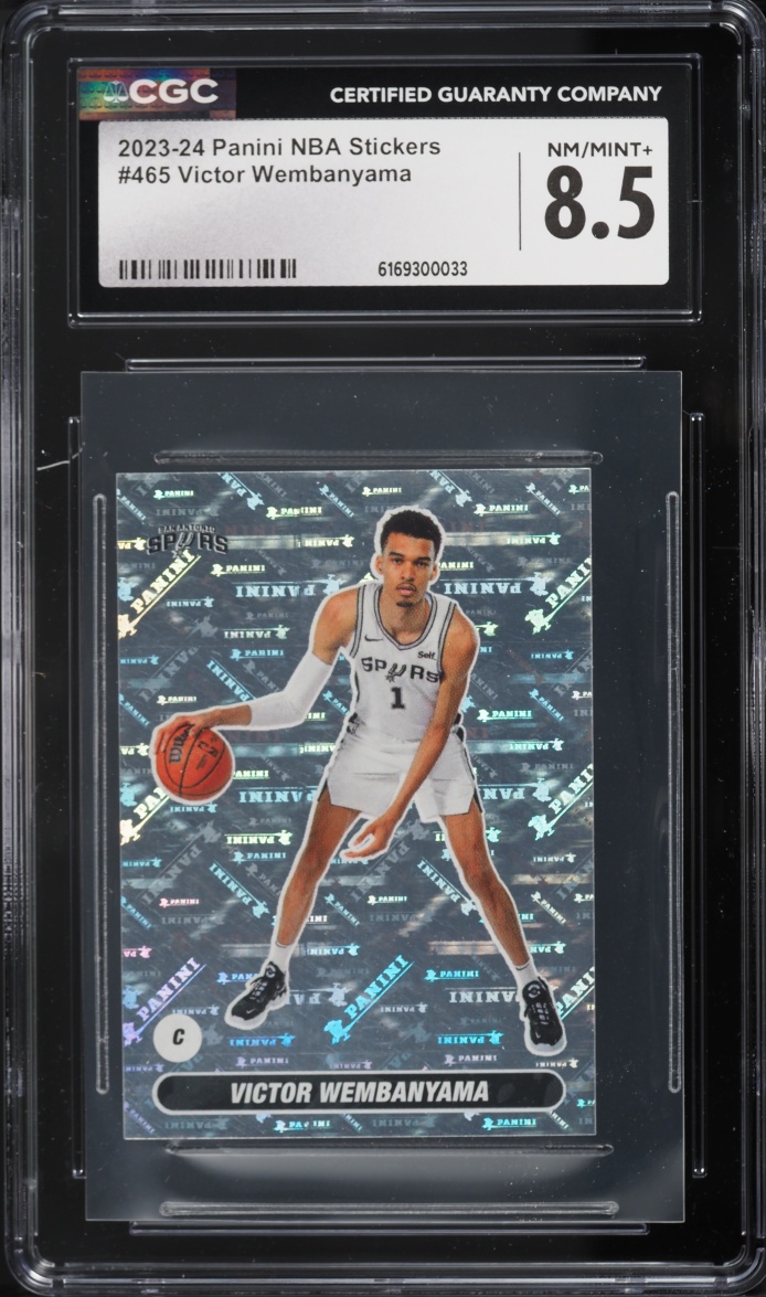 2023 Panini NBA Stickers Victor Wembanyama ROOKIE #465 CGC 8.5 NM-MT+