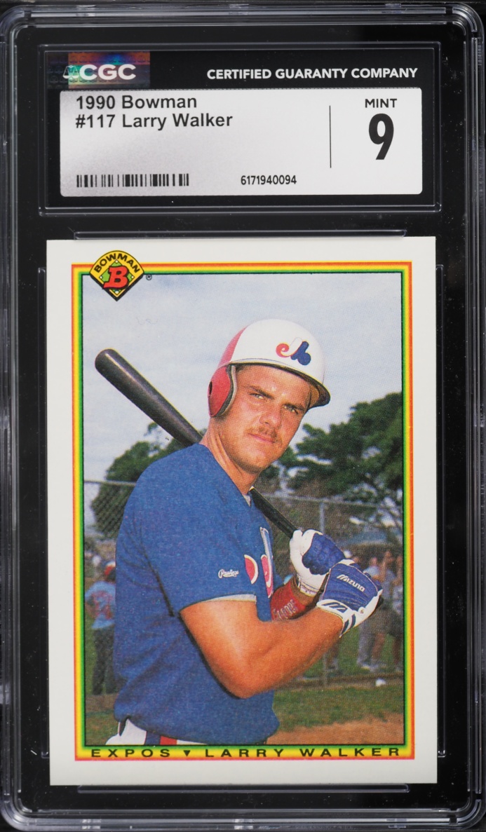 1990 Bowman Larry Walker ROOKIE #117 CGC 9 MINT