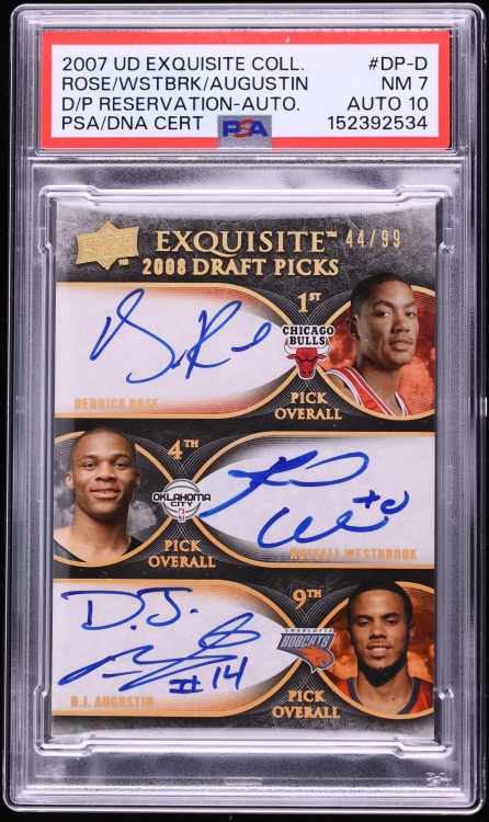 2007 Exquisite Collection Draft Picks Rose Westbrook Augustin ROOKIE AUTO DNA 10 /99 PSA 7 NRMT