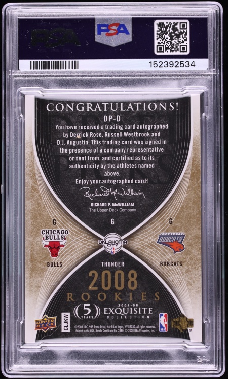 2007 Exquisite Collection Draft Picks Rose Westbrook Augustin ROOKIE AUTO DNA 10 /99 PSA 7 NRMT