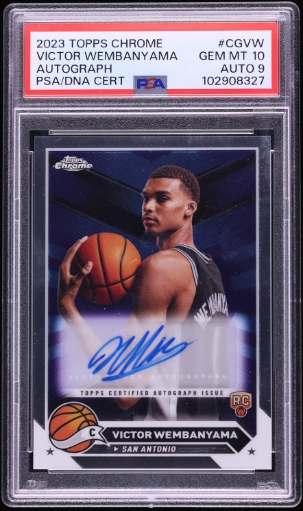 2023 Topps Chrome Victor Wembanyama ROOKIE AUTO #CG-VW DNA 9 Auto #CGVW PSA 10 GEM MINT