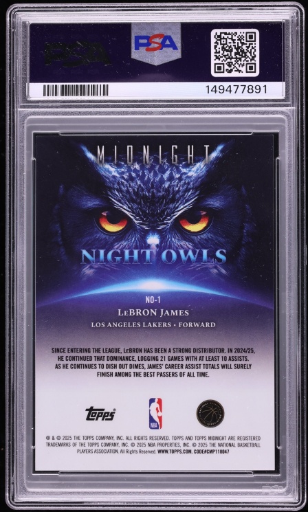 2025 Topps Midnight Night Owls LeBron James #NO-1 PSA 10 GEM MINT