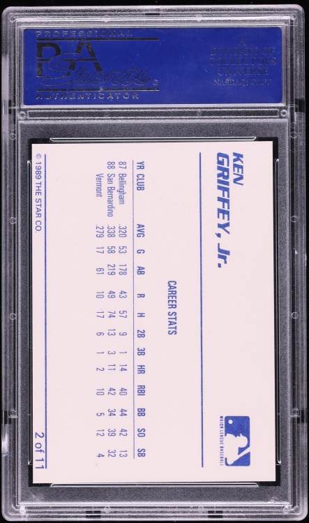 1989 Star White Back Ken Griffey Jr. ROOKIE #2 PSA 10 GEM MINT