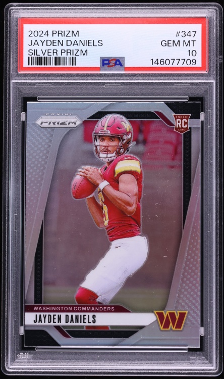 2024 Panini Prizm Silver Jayden Daniels ROOKIE #347 PSA 10 GEM MINT