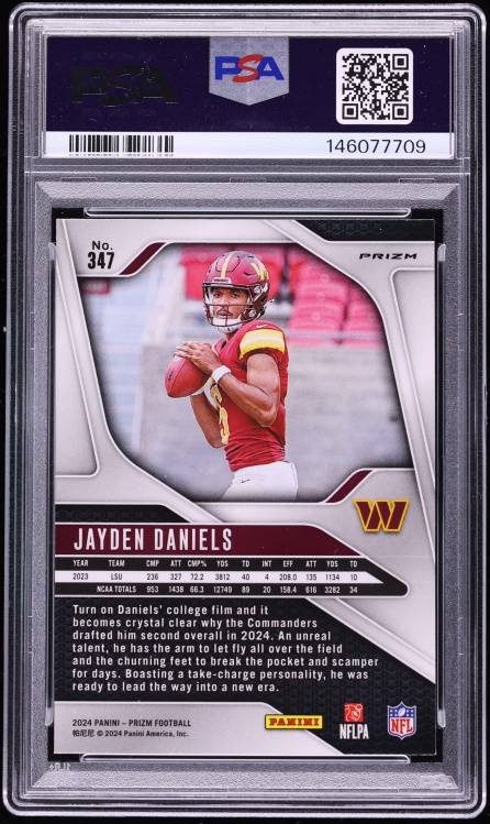 2024 Panini Prizm Silver Jayden Daniels ROOKIE #347 PSA 10 GEM MINT
