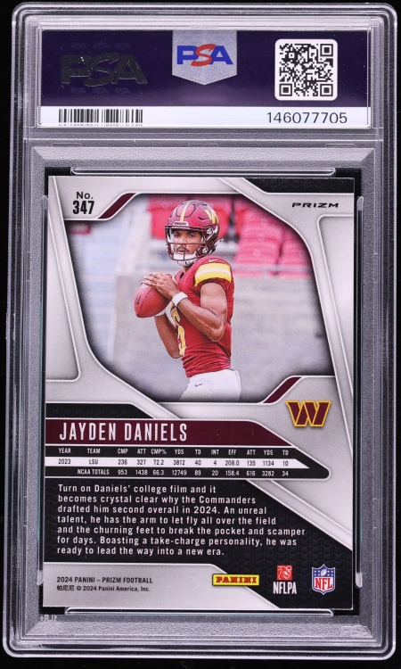 2024 Panini Prizm Silver Jayden Daniels ROOKIE #347 PSA 10 GEM MINT