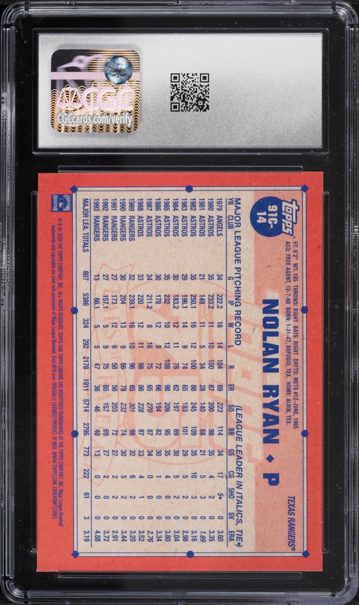 2026 Topps Chrome '91 Silver Pack Nolan Ryan #91C-14 CGC 7 NRMT