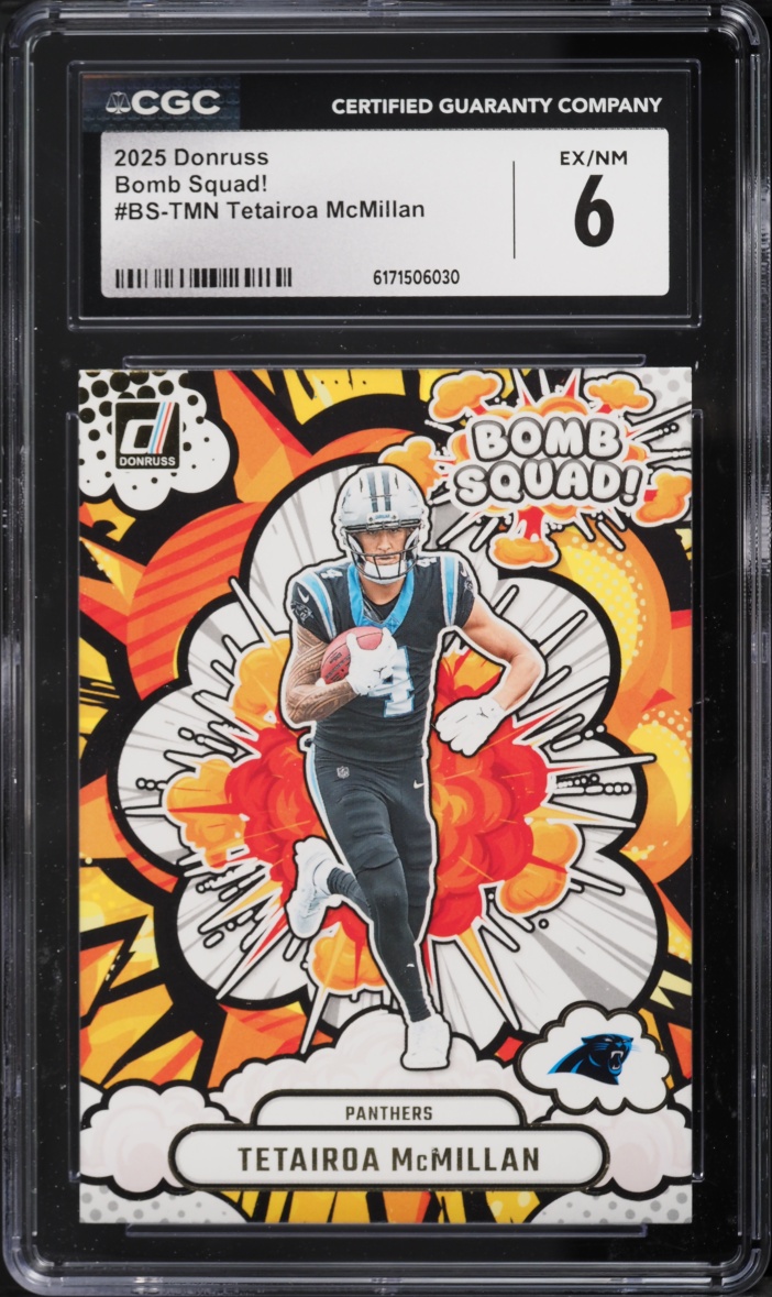 2025 Donruss Bomb Squad! Tetairoa McMillan ROOKIE #BS-TMN CGC 6 EXMT