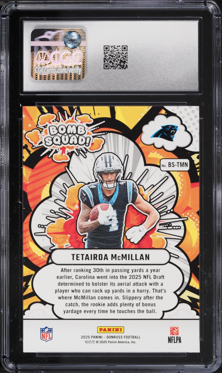 2025 Donruss Bomb Squad! Tetairoa McMillan ROOKIE #BS-TMN CGC 6 EXMT