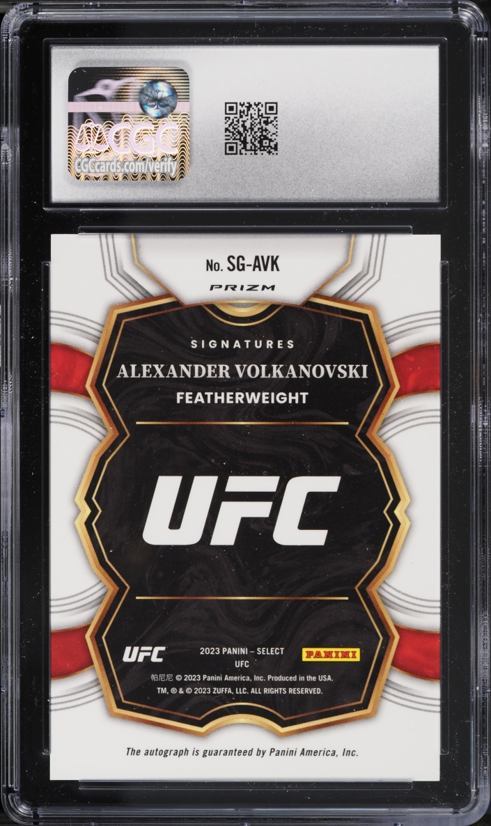 2023 Select UFC Signatures Disco Alexander Volkanovski AUTO #SG-AVK CGC 9 MINT