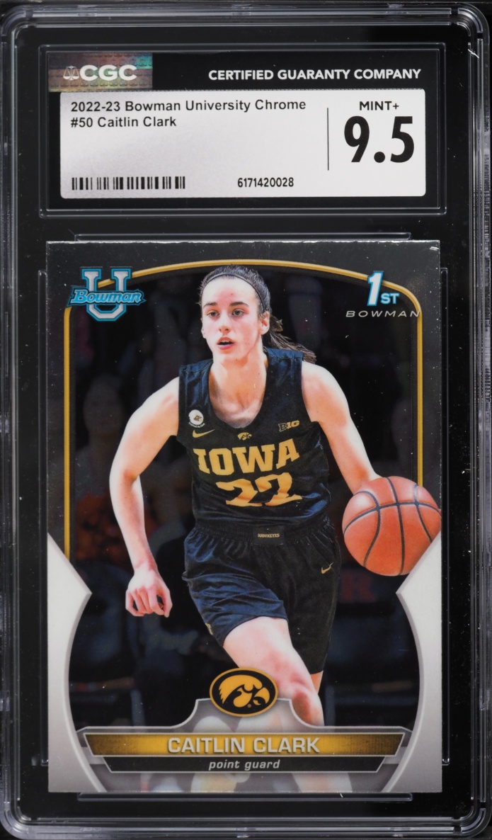 2022 Bowman Chrome University Caitlin Clark ROOKIE #50 CGC 9.5 MINT+