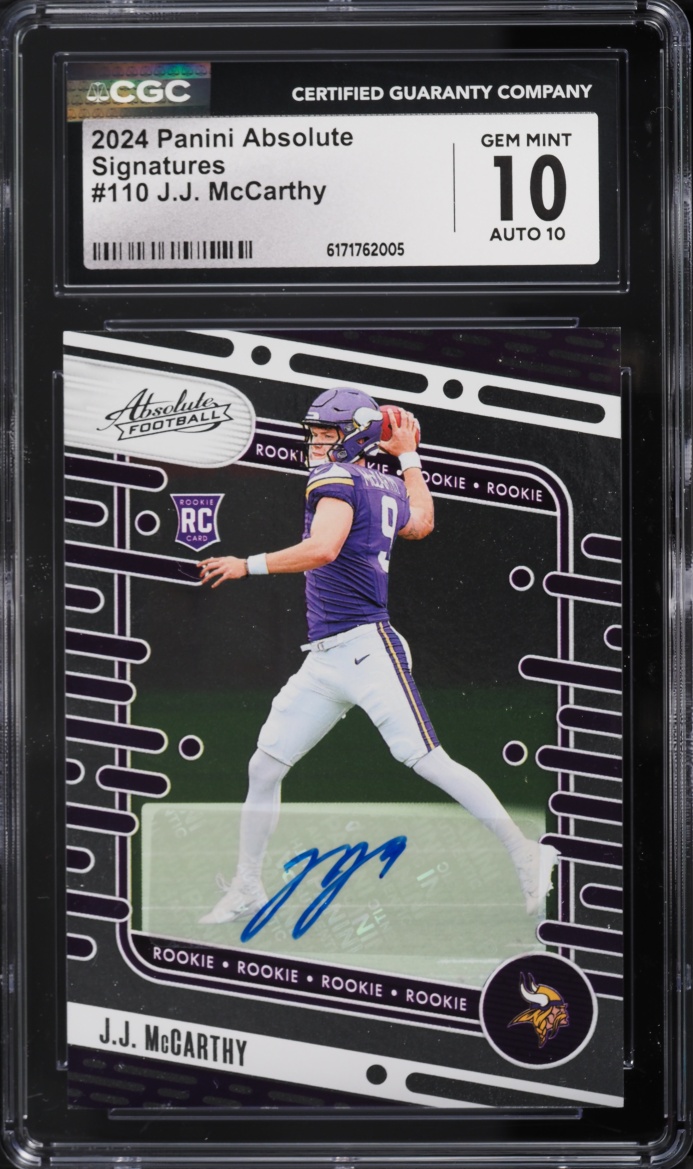 2024 Absolute Signatures J.J. McCarthy ROOKIE AUTO #110 CGC 10 GEM MINT
