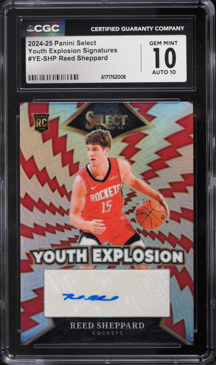 2024 Select Youth Explosion Signatures Reed Sheppard ROOKIE AUTO #YE-SHP CGC 10 GEM MINT
