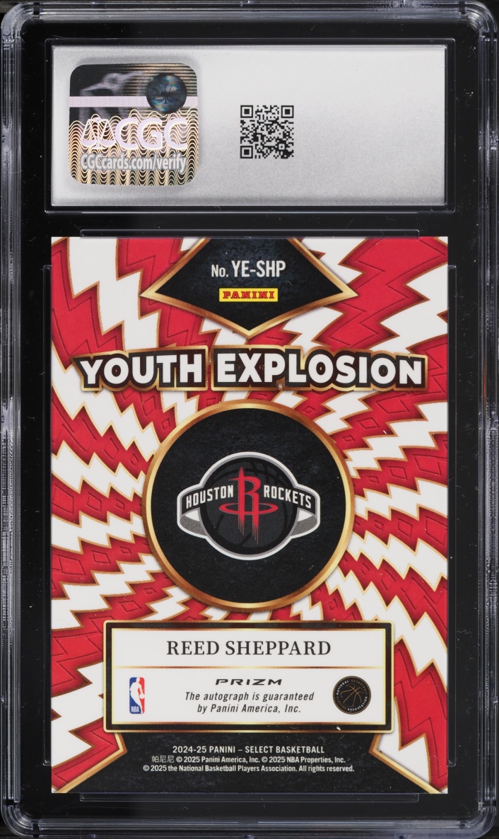 2024 Select Youth Explosion Signatures Reed Sheppard ROOKIE AUTO #YE-SHP CGC 10 GEM MINT