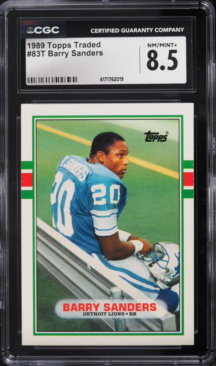 1989 Topps Traded Barry Sanders ROOKIE #83T CGC 8.5 NM-MT+